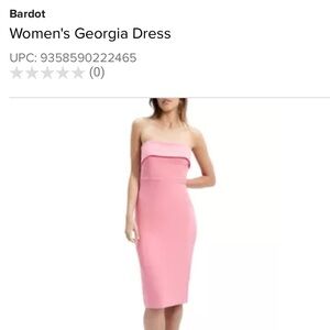 Bardot Pink Ribbed Strapless Bodycon Dress
